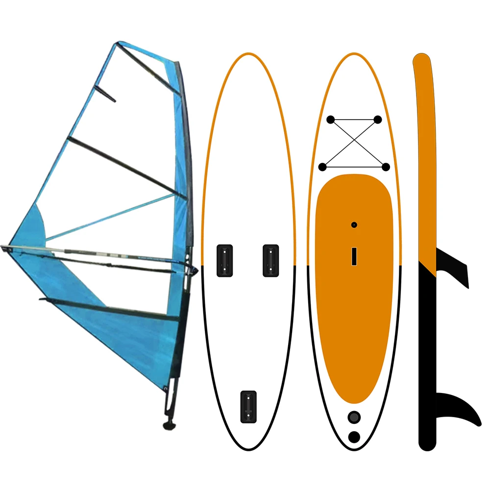 BSCI / EN Wholesale China manufacturer PLUS TECH inflatable stand up paddle board windsurf board with sail isup