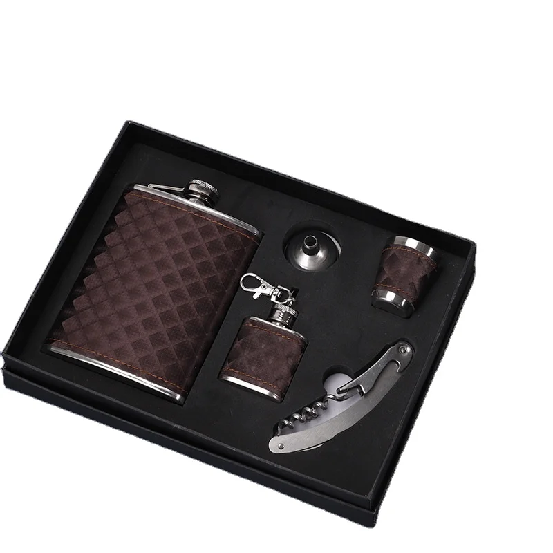 High Quality 9oz Hip Flask Sets Whiskey Wine Alcohol Stainless Steel Hip Flask Gift Set for Travel Drinkware Wine Pot