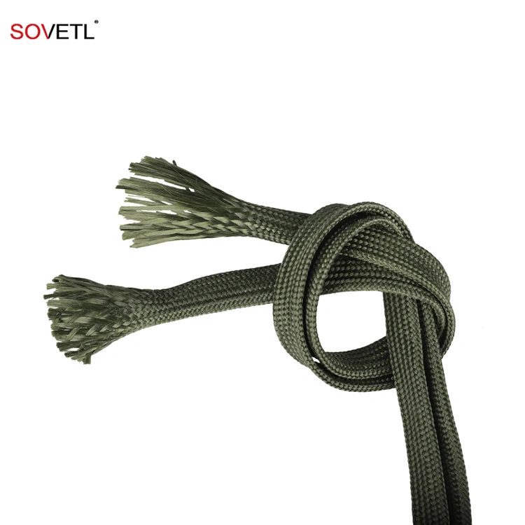 Aramid Tubular Webbing Hollow Sleeve Fire Proof Red Color  Heat Insulation Double Layer Woven Kevalrs Aramid Tubular  Webbing