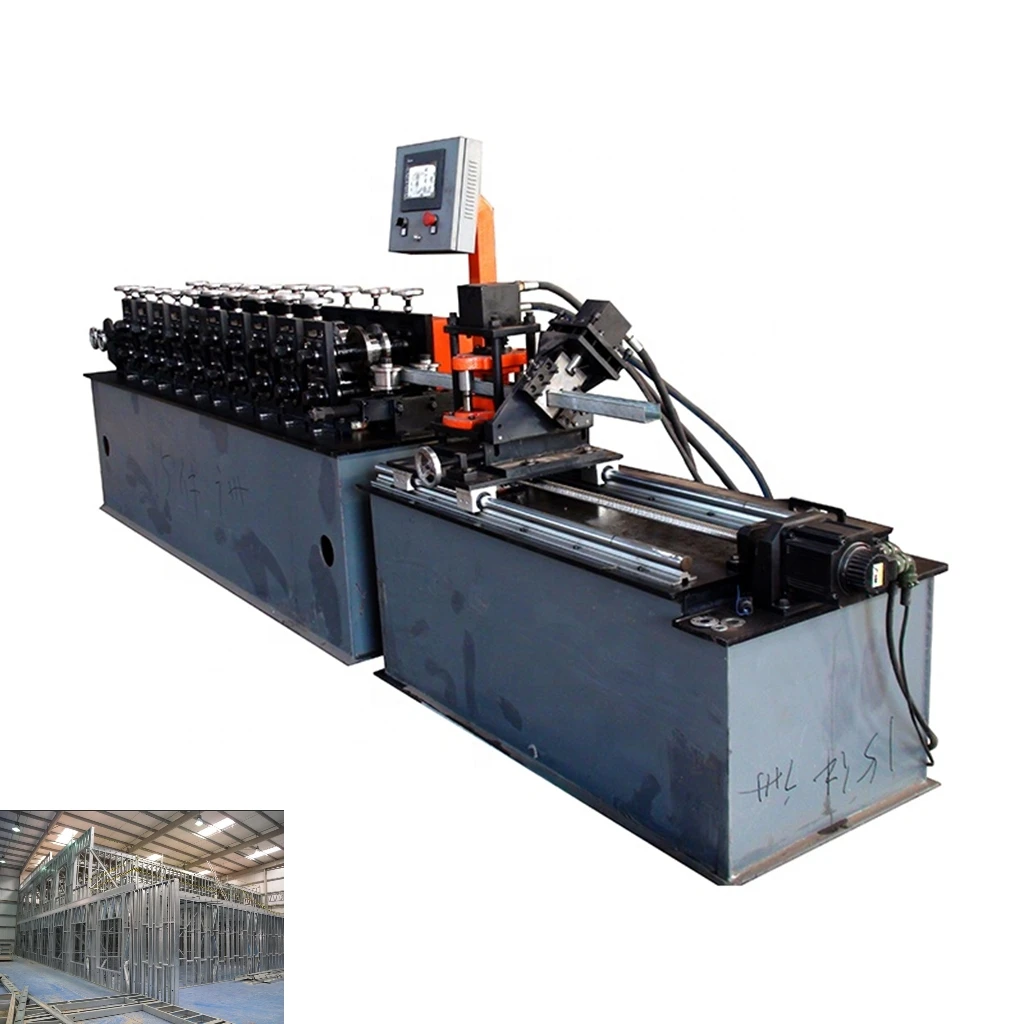 Drywall metal stud CD UD UW CW making machine light gauge keel stud track c channel steel roll forming machine