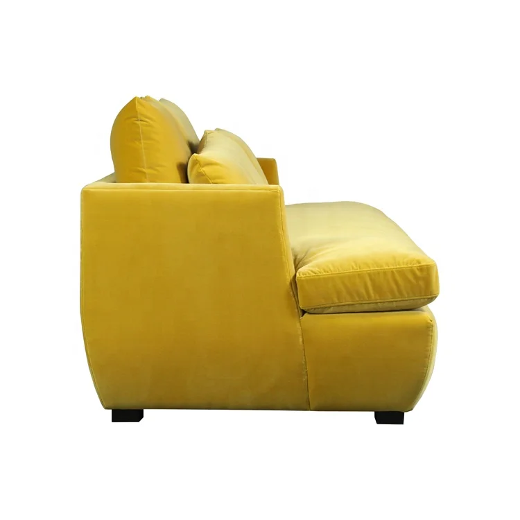 Shane Luxury High-end French Lazy Latest Design Sofa Set Fabric Yellow Love seat