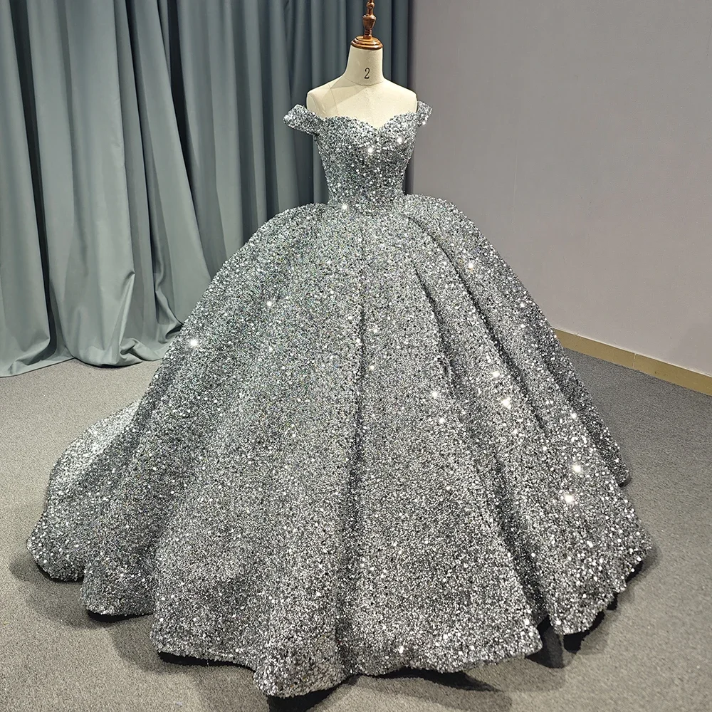 Modest Evening Dresses V-Neck Formal Dresses Evening Crystal Sequined Gown Backless Evening Dress