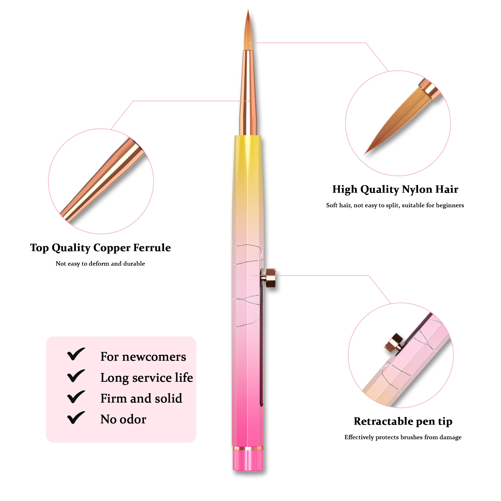 2024 New Design Professional Retractable Watercolor Brush Artist Face Paint Brushes Drawing Pen Kit