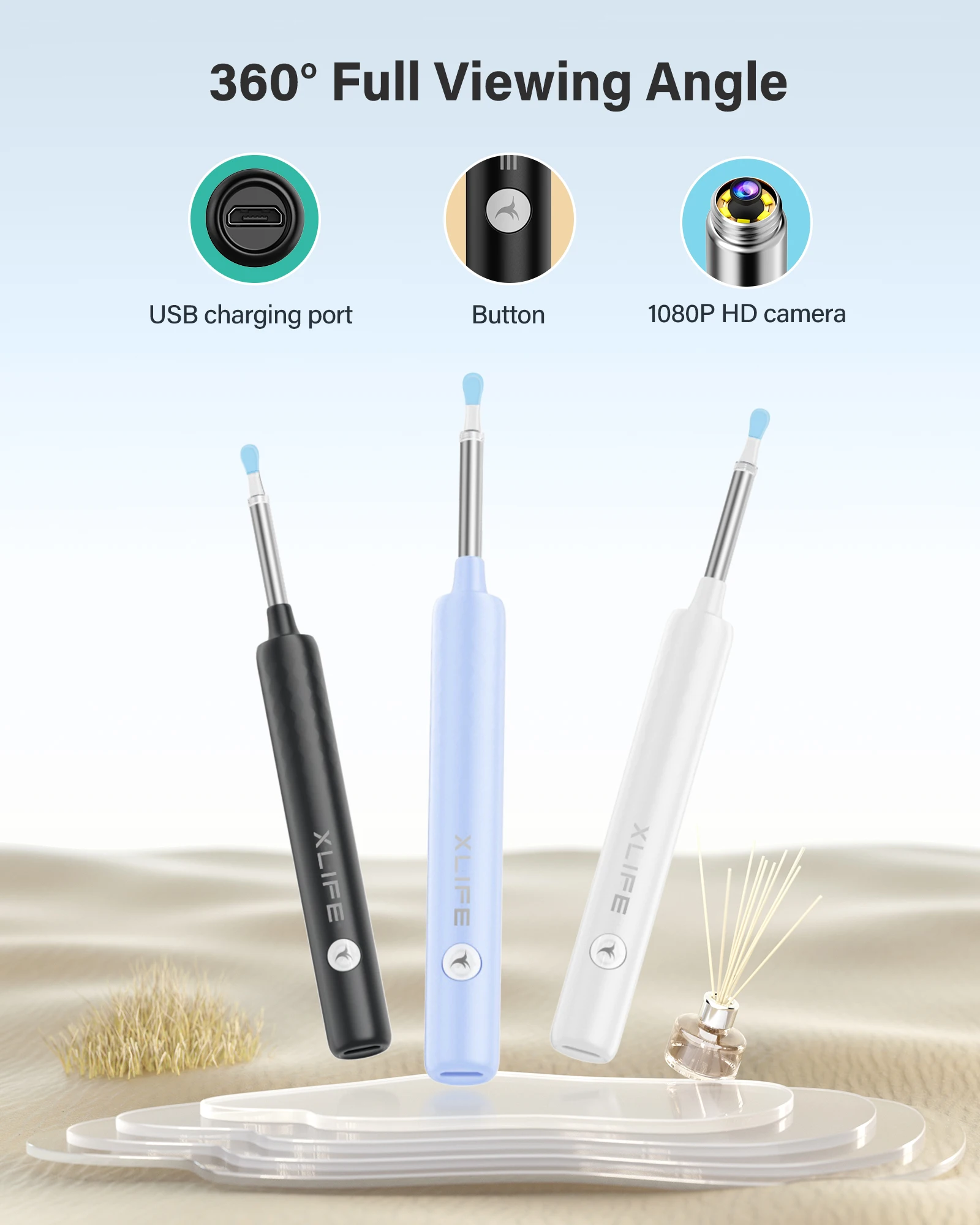New Health Care Ear Nose Throat Examination Video Otoscopio Wifi Otoscope Wireless Endoscope Camera