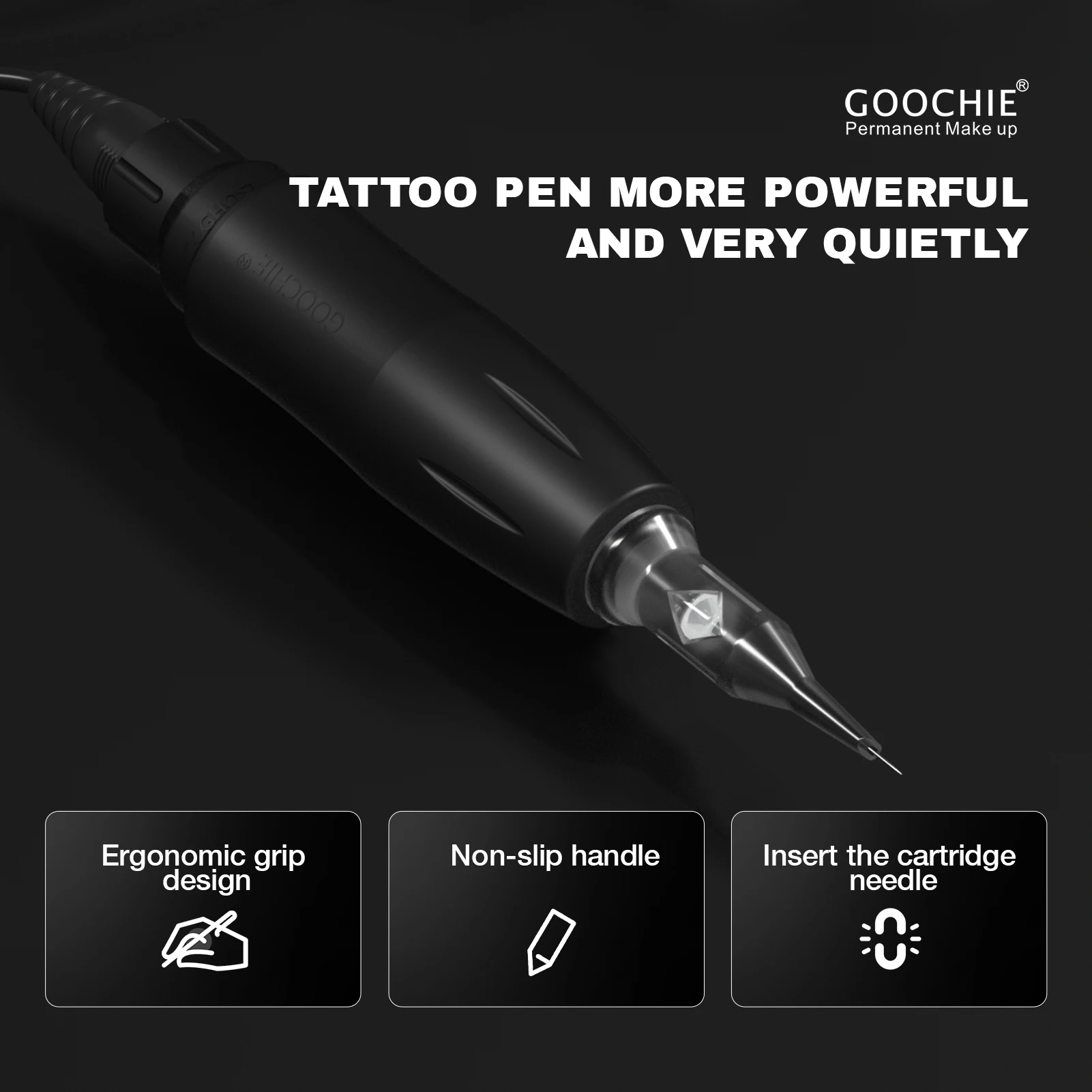 Newest Black Ghost SMP PMU Permanent Makeup Machine Tattoo Machine For Hair Stroke Lip Blush