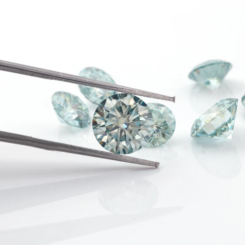 10MM Moissanite Diamond Green Color Lab Created VVS Diamond Round Brilliant Cut Moissanite Wholesale Price For Jewelry Making