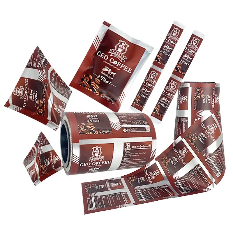 Laminated Plastic Roll Film, Food Packaging Mylar Roll Film Color Printed Sachet Film Roll Plastic Rollstock, Printed Roll Stock
