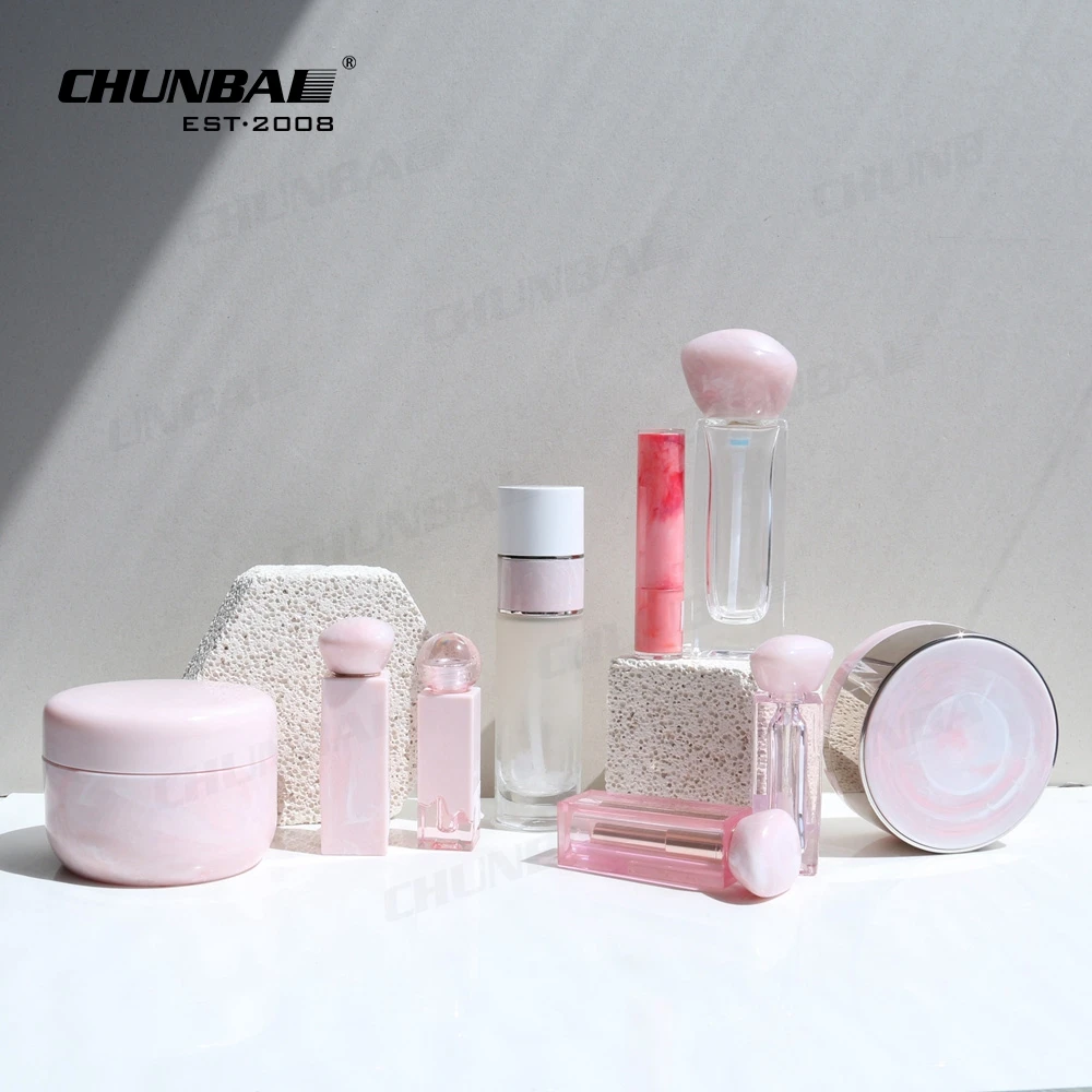 eco friendly elegant refillable inside pink cosmetic containers for natural cosmetics