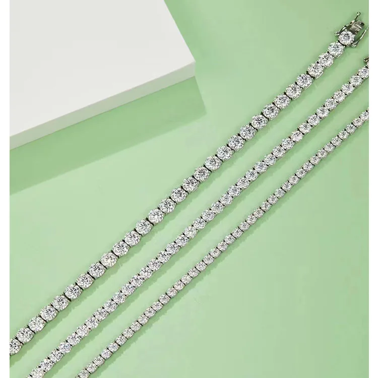Fine Jewelry 10K14k18k Gold  Lab grown diamond Tennis Bracelet 2mm 3mm 4mm 5mm Black Diamond Moissanite Tennis Bracelet