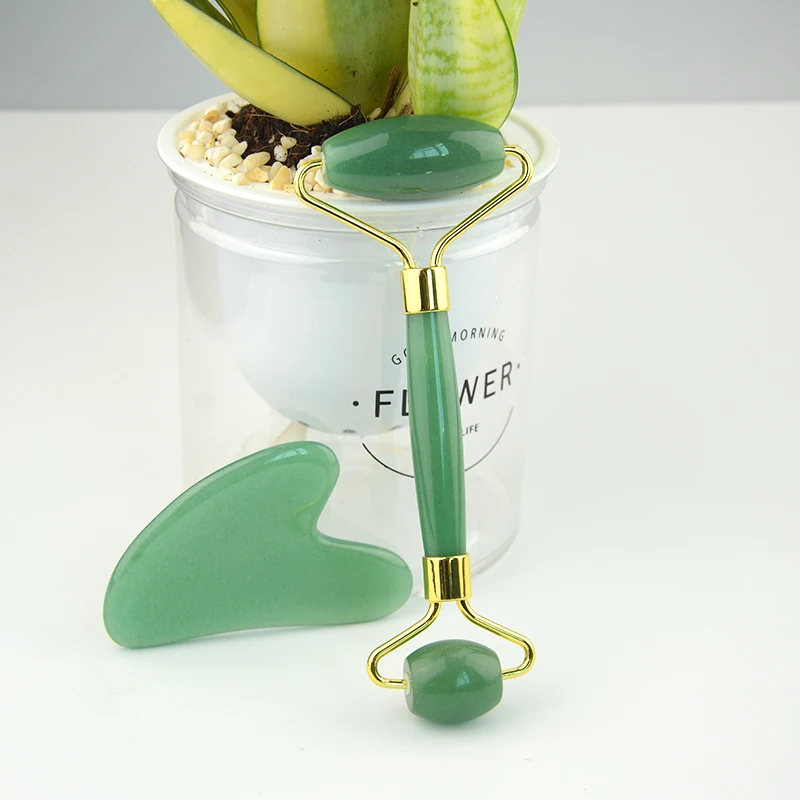 Натуральный антивозрастной зеленый массажер Xiuyan, Нефритовый ролик для лица