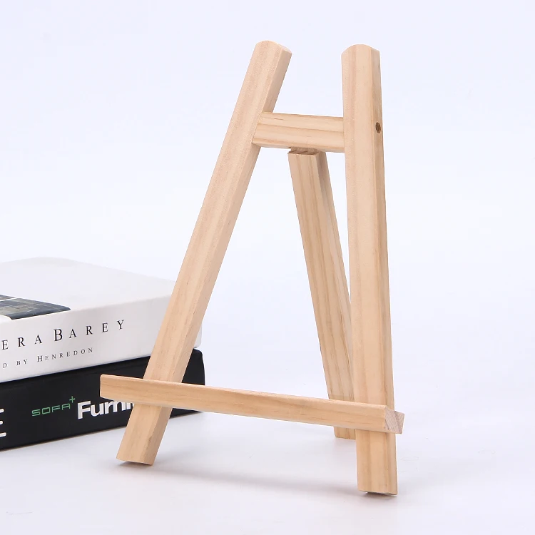Mini Wooded Easel Natural Wood Tabletop Stand for Card Artist Photos Art Craft Painting Ladder-shaped Easel Home Decoration