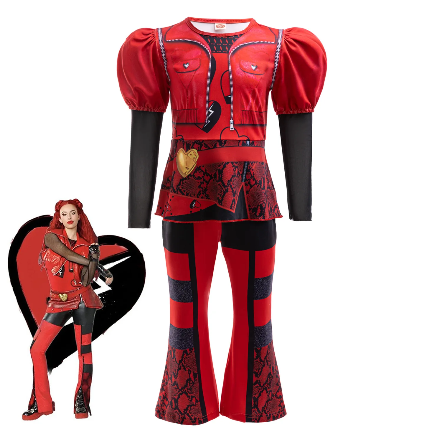 New Carnival Cosplay Girls Halloween Costumes Outfit Princess Dress Descendants Rise of Red Costume