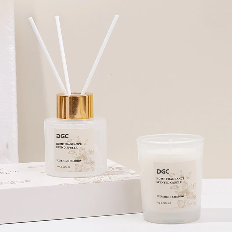 DGC Luxury custom private label  non-toxic agave scent 17 oz  jar scented candle reed diffuser set in bulk