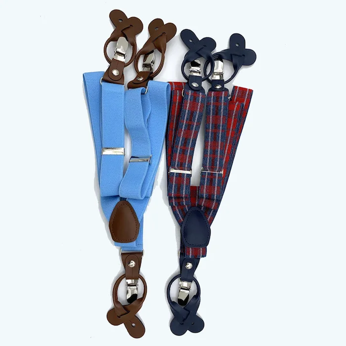 Mens Suspenders Wide Adjustable and Elastic Braces Y Shape with Very Strong Clip
