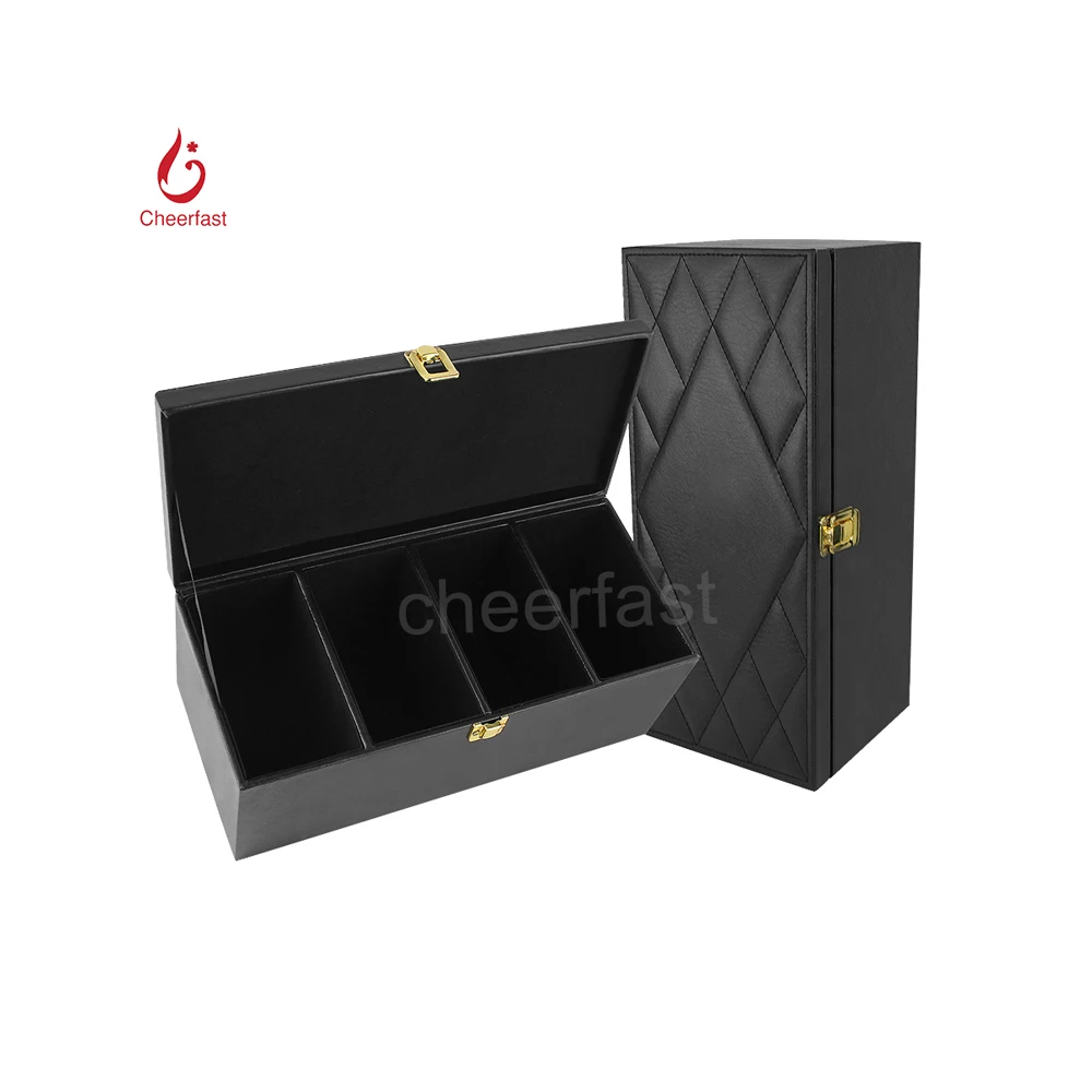 Customized Brand  Display PU Leather Box  For Cards Black PU Leather Waterproof Jewelry Case Gift Set PU Leather Jewelry Boxes