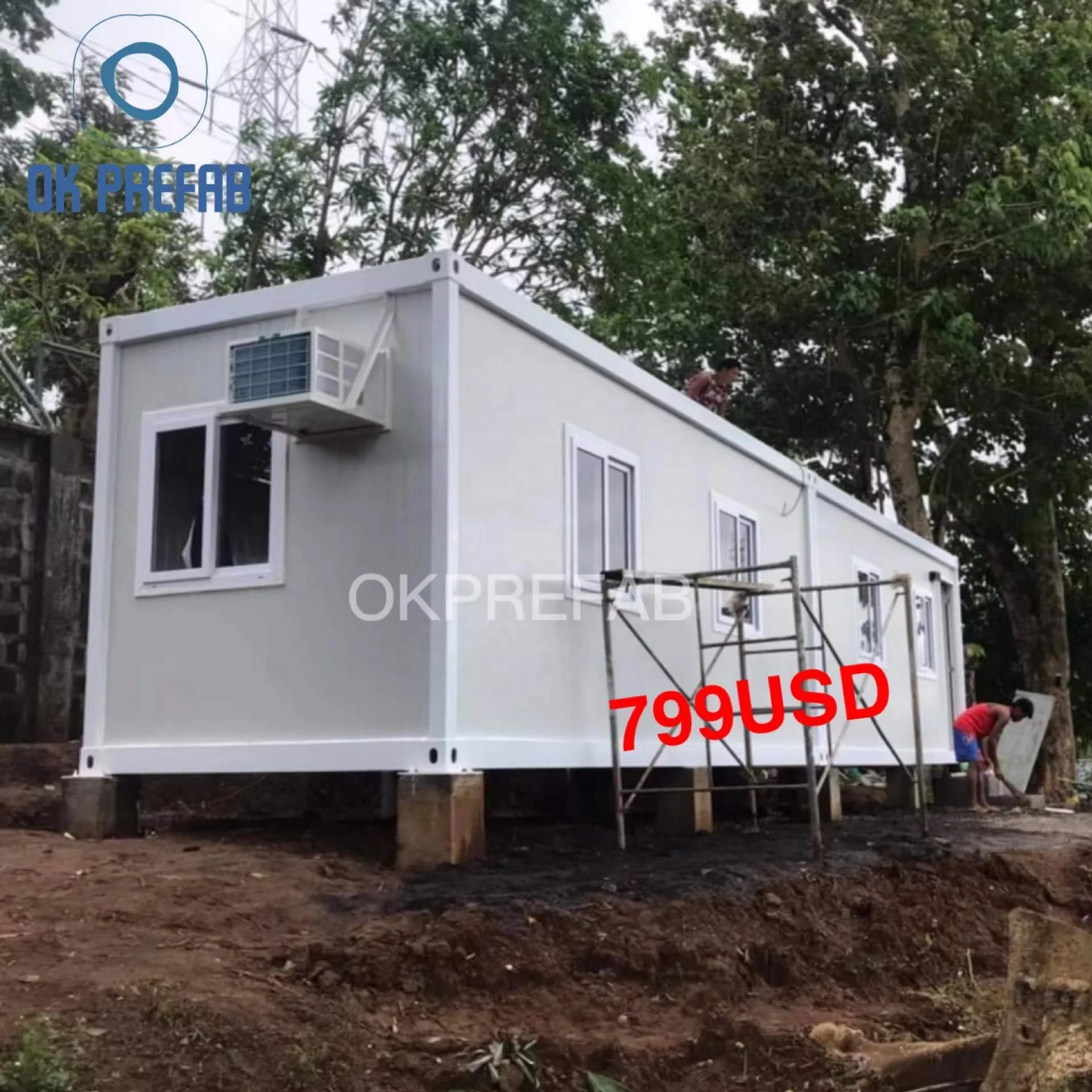 China 10 ft Modular Homes Portable Cabin Prefab Office Bolt CASA Container House Accommodation Boxable Habitable Container House