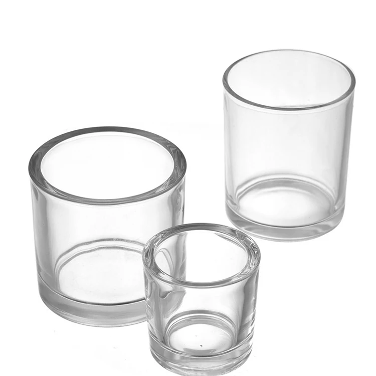 315ml 70ml matt transparent purple blue glass candle cup wooden cover