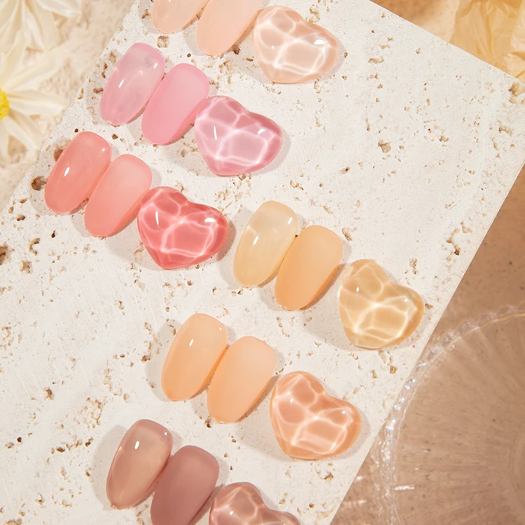 ZRKGEL Private label 15ml 6 colors Sheer Jelly Gel Nail Polish Odorless Nude Crystal Transparent Nail Polish UV Gel For salon