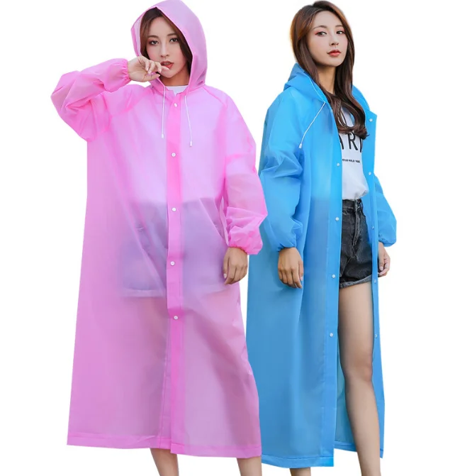 EVA Poncho Non-Disposable Raincoat with Customized Logo for Adult and Children