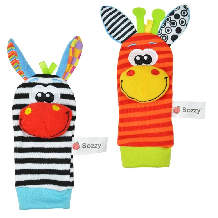 Baby infant toddler good quality custom nice design socks rattles wristband rattles