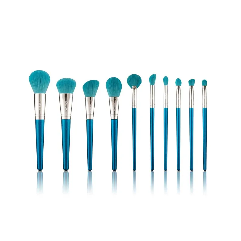 Suppliers Gracedo New Arrival Luxury Custom Private Label 10 Pcs Blue Make Up Brushes For Make Up With Bag