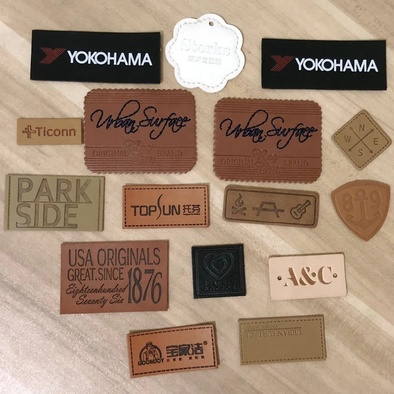 custom handbag faux leather jean label synthetic leather label for caps genuine leather label for jeans