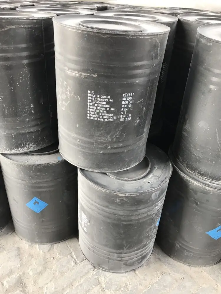 Manufacturer Inorganic Chemicals 100kg Drum / Calcium Carbide 50-80mm