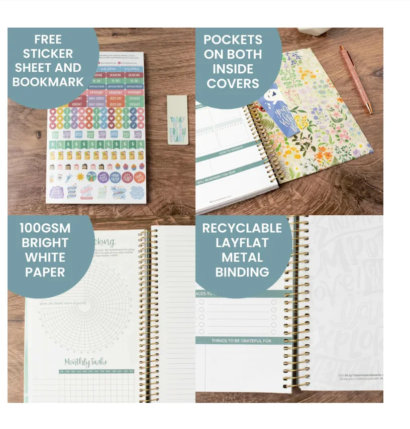 Customizable Cheap Spiral-bound Notebook Personalized Cardboard Paper for Writing Offset Printing Newsprint Binding