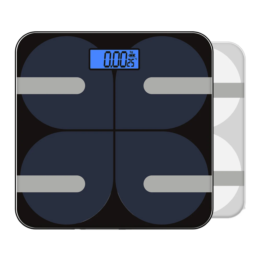 BL-8001 Factory directly 6 mm glass body fat blue tooth smart scale with APP