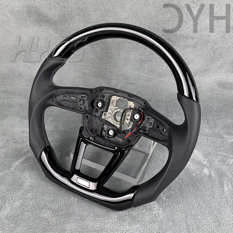 Customized car accessories For Audi A6 A7 A8 S6 S7 S8 C8 2018 2019 2020 2021 2022 2023 Gloss Black Steering Wheel
