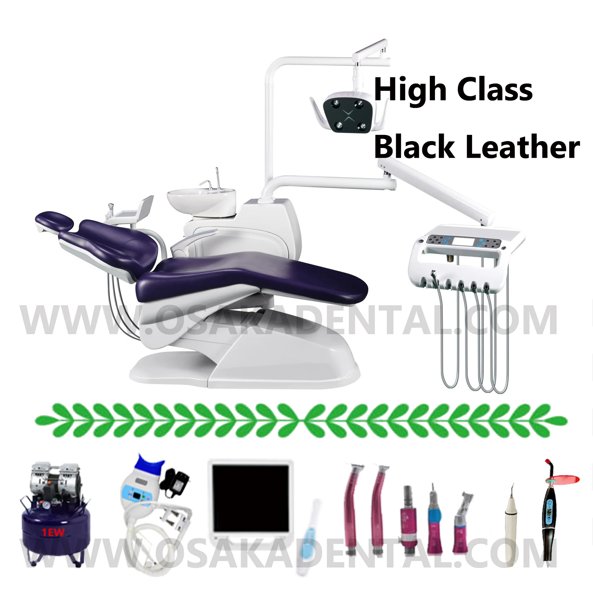 High class dental chair unit from osaka dental company with dental alginate
