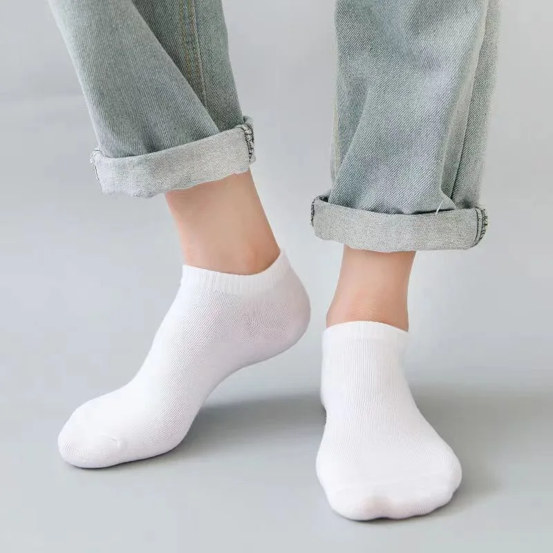 Wholesale men and women summer black white gray low tube breathable socks business no show socks