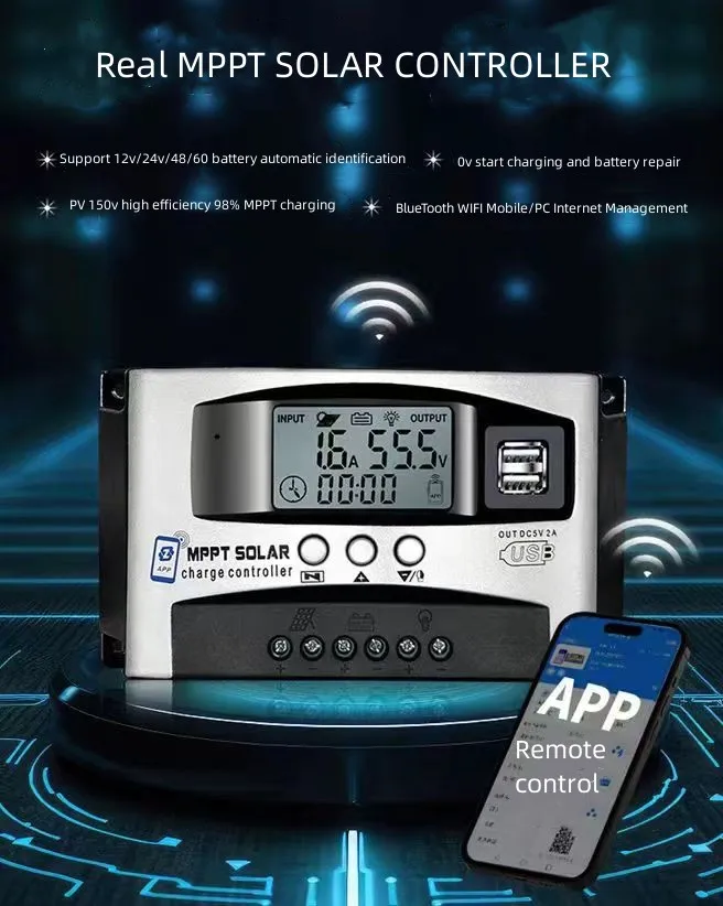 10A на 40A Bluetooth Wi-Fi Встроенная защелка для хранения энергии MPPT контроллер солнечной панели батареи умный регулятор 12 В/24 В 12-60