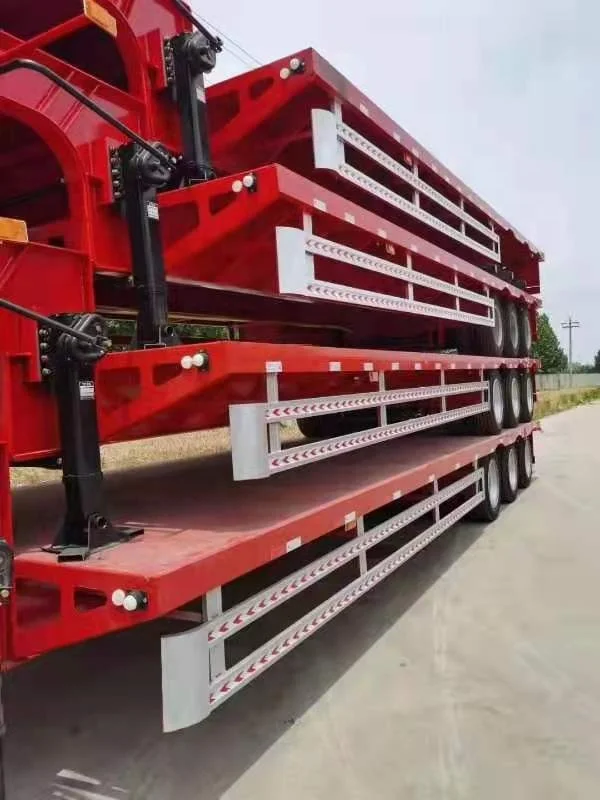 Лидер продаж 3-осевой сверхпрочный низкорамный полуприцеп 60 тонн 100 трейлер
