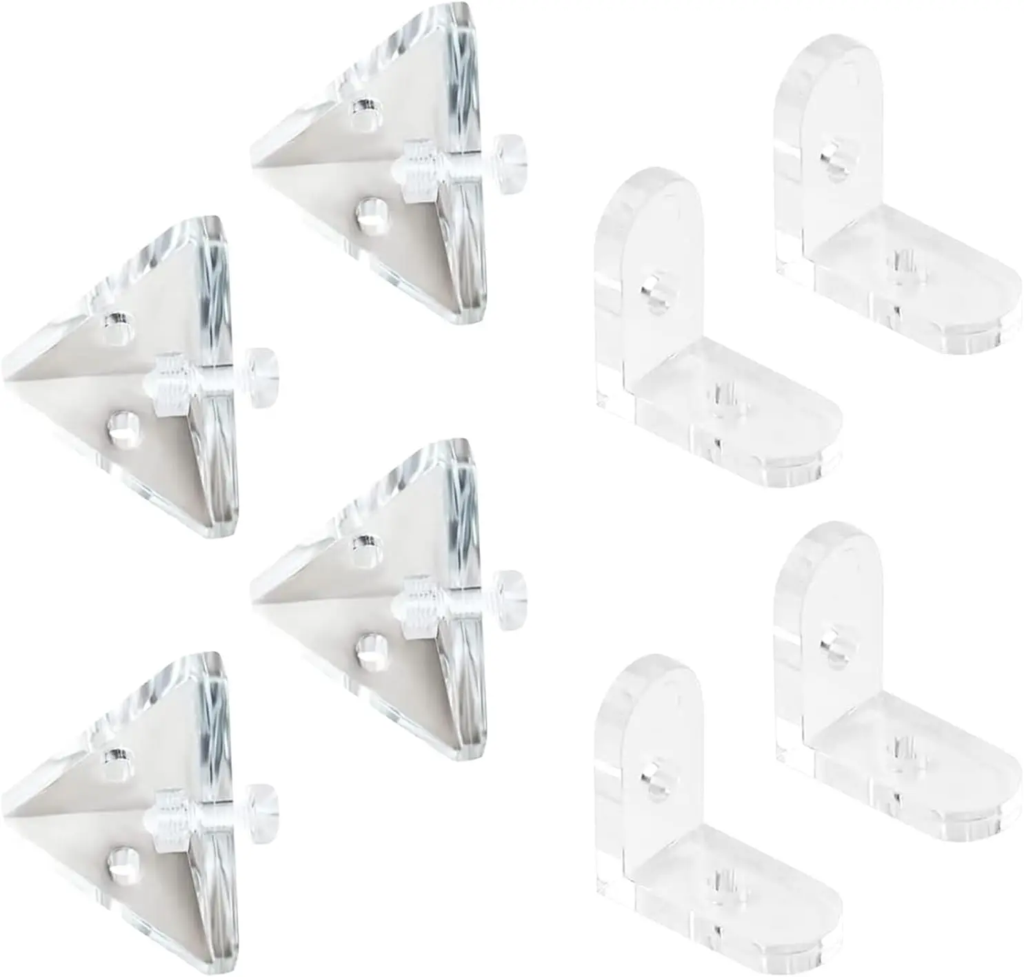 High Grade Furniture Hardware Shelf Support Acrylic Corner Brackets with Mounting Screws