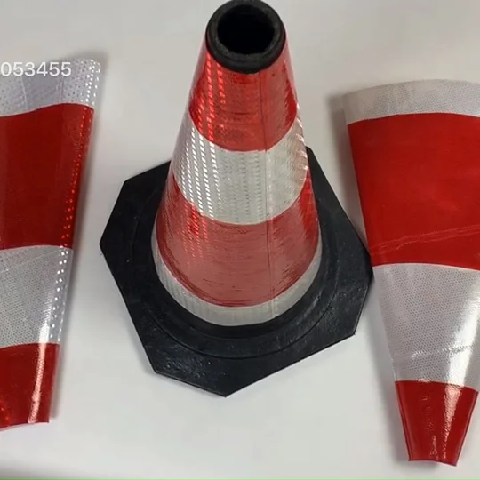 America 60cm Traffic Safety Rubber Cones With Reflective Collar Reflective Cone Collar Reflective Sticker For Traffic Cone