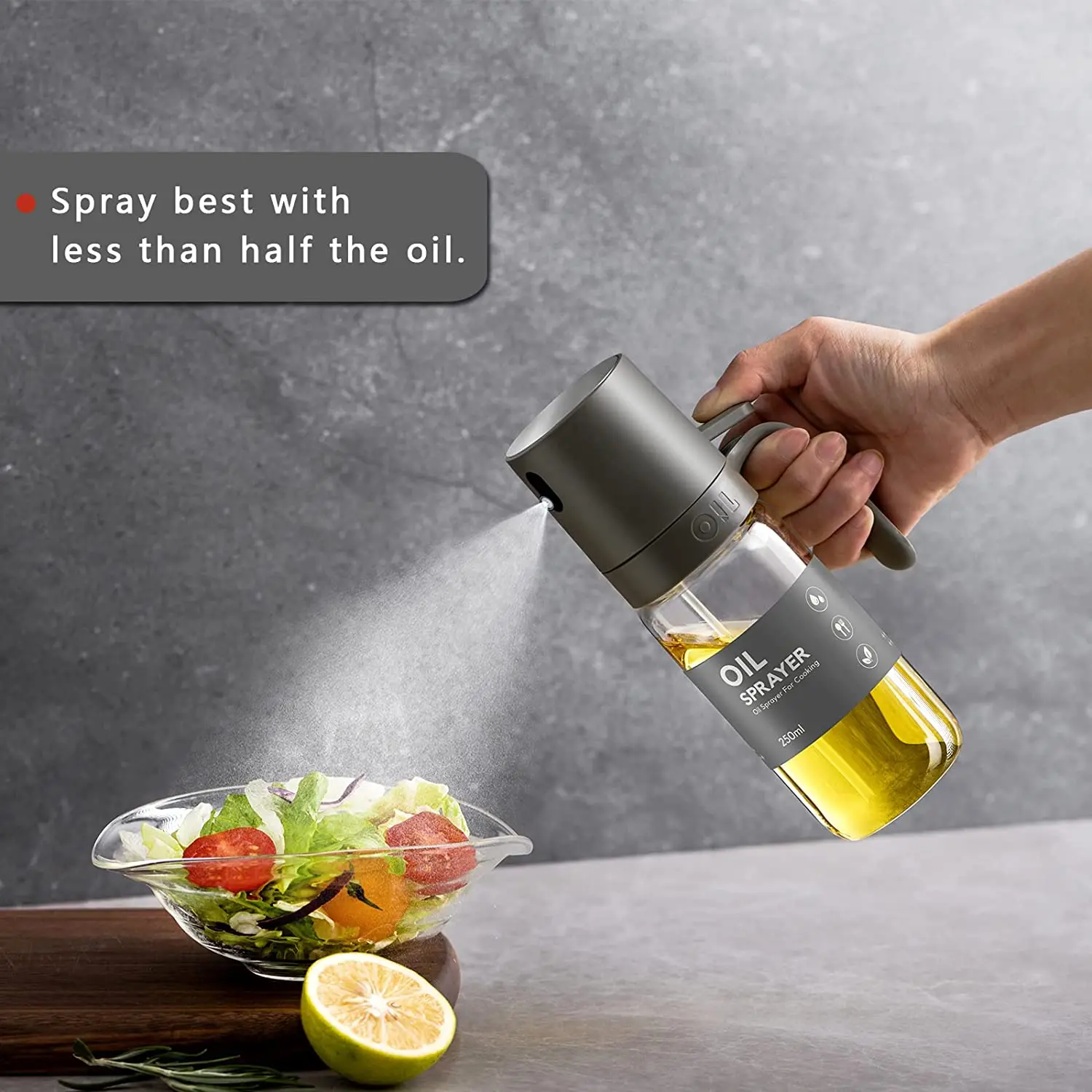 2024 Kitchen Gadgets Accessories 8.5oz Glass Oil Spray Bottle Mister Olive Oil Sprayer Oil Dispenser