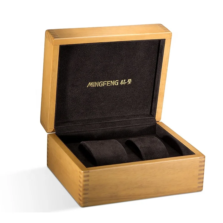 Wholesale Luxury 2 Slots Watch Wooden Packaging Box With Logo