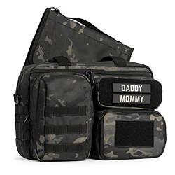 multi-purpose organized interior changing mat shoulder stroller strap waterproof nylon mens tactical military diaper bag