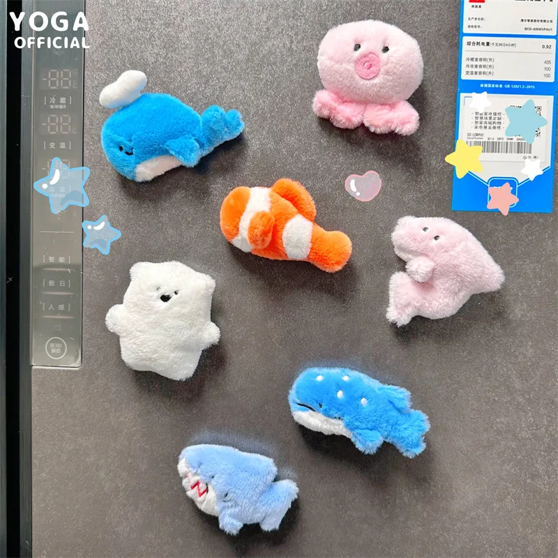 Kawaii Aquarium Marine Animal Plush Fridge Magnets Blind Bag Home Decorative Magnets