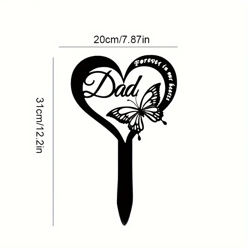 Metal Heart Shaped Stake Decor Memorial Sign Marker Heart Shaped Garden Stake Cemetery Yard Signs Grave