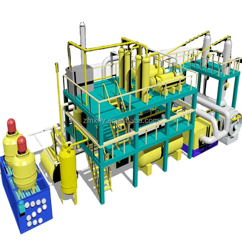 Customized equipment for refining diesel oil from waste fuel oil and waste engine oil