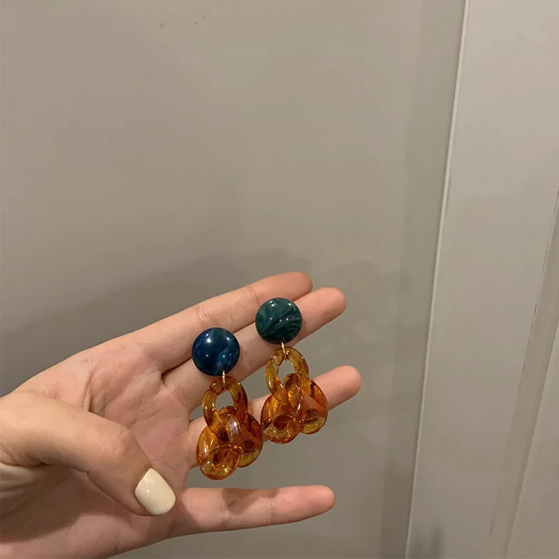  Jewelry 925 silver needle South Korea East Gate fashion new personality Chain Earrings eardrop net red temperament Design