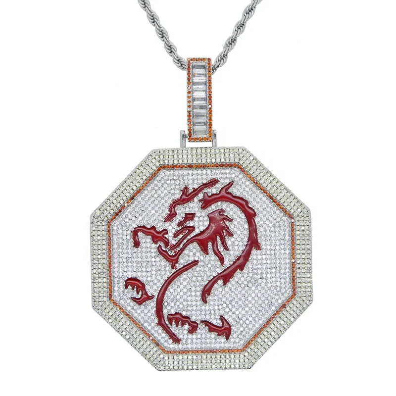 Real white gold brass with bling 5A zircon hip hop 12 different styles animals noctilucent pendant necklace