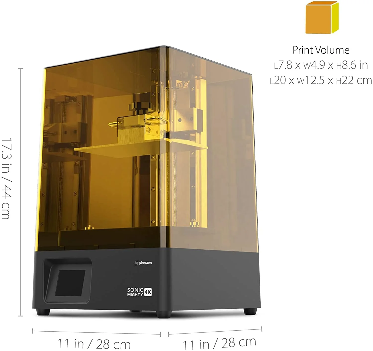  Phrozen Sonic Mighty 4K 3D принтер размер печати 200x125x220 мм ЖК-полимерный с 9 3 дюйма Монохромный