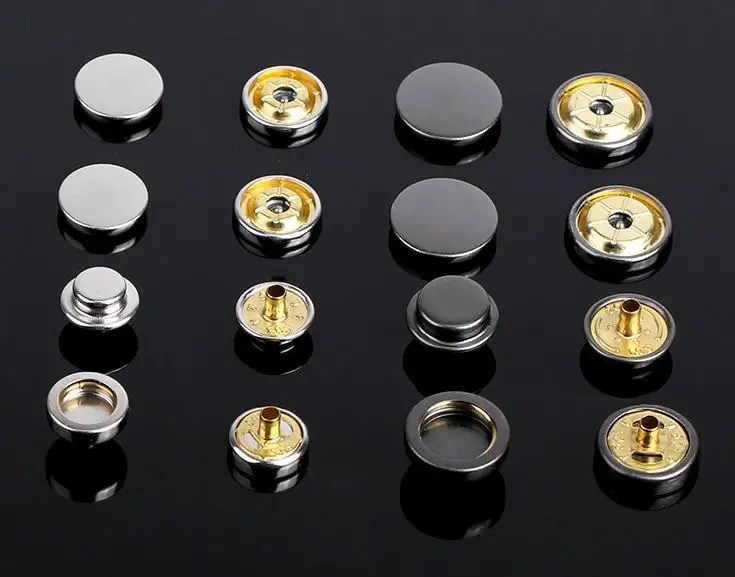 Metal Snap Button Custom Engraved Logo Spring Eco-friendly ACRYL Plating Round Metal Fastener Brass Snap Button for Garment