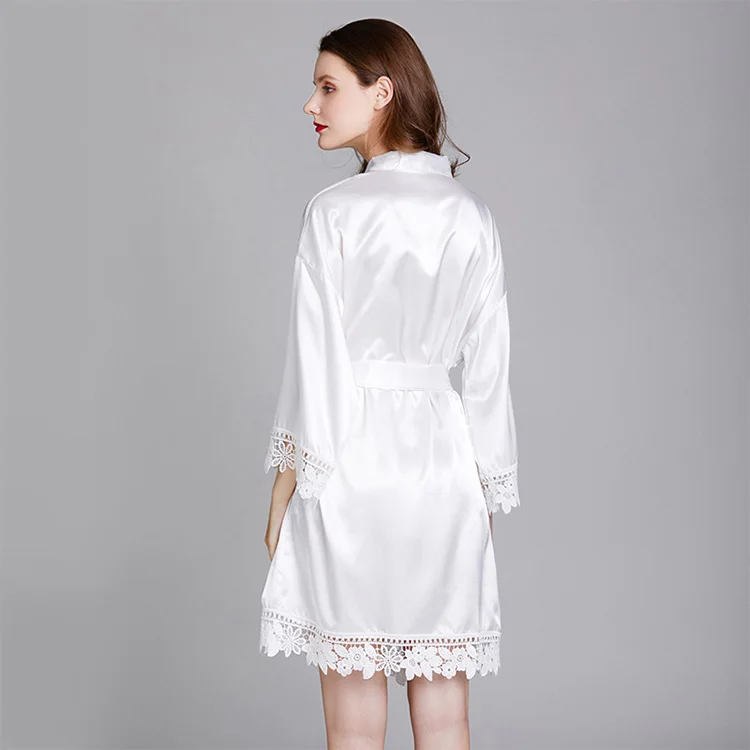 Pajamas Women Spring And Summer Long Sleeve Plus Size Silk Home Yukata Robe Bathrobe