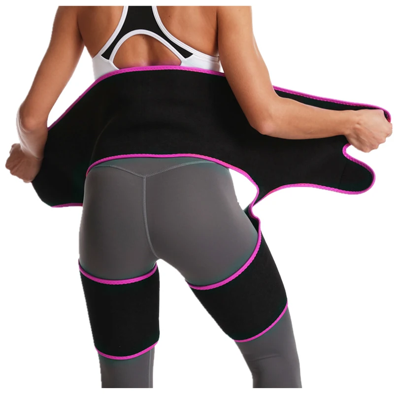 Women ladies 3 In 1 Waist And Thigh Trimmer Slimming Belt High workout fitness Trainer waist Sweat Belt for bodybuilding
