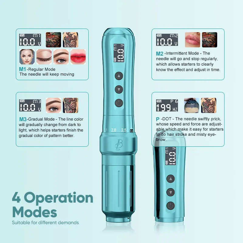 Biomaser U1 Exclusive Patent New Rechargeable Wireless Eyebrow Tattoo Adjustable Stroke Microblading Permanent Makeup Machine