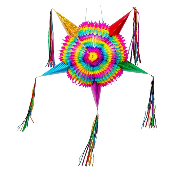 wholesale Party Mexican Star Pinata Festive Rainbow Pinatas Party Decorations foldable 32 Inch Large  Birthday Pinata for Kids B